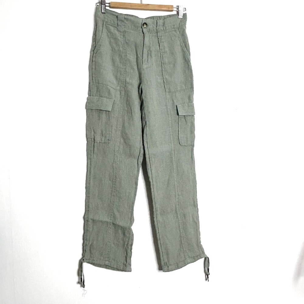 C&C California Sage Green Linen Cargo Pants